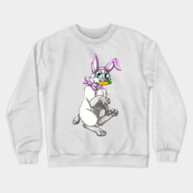 Bobtail BunnyCat: Fawn Lynx Point (Pink) Crewneck Sweatshirt by spyroid101